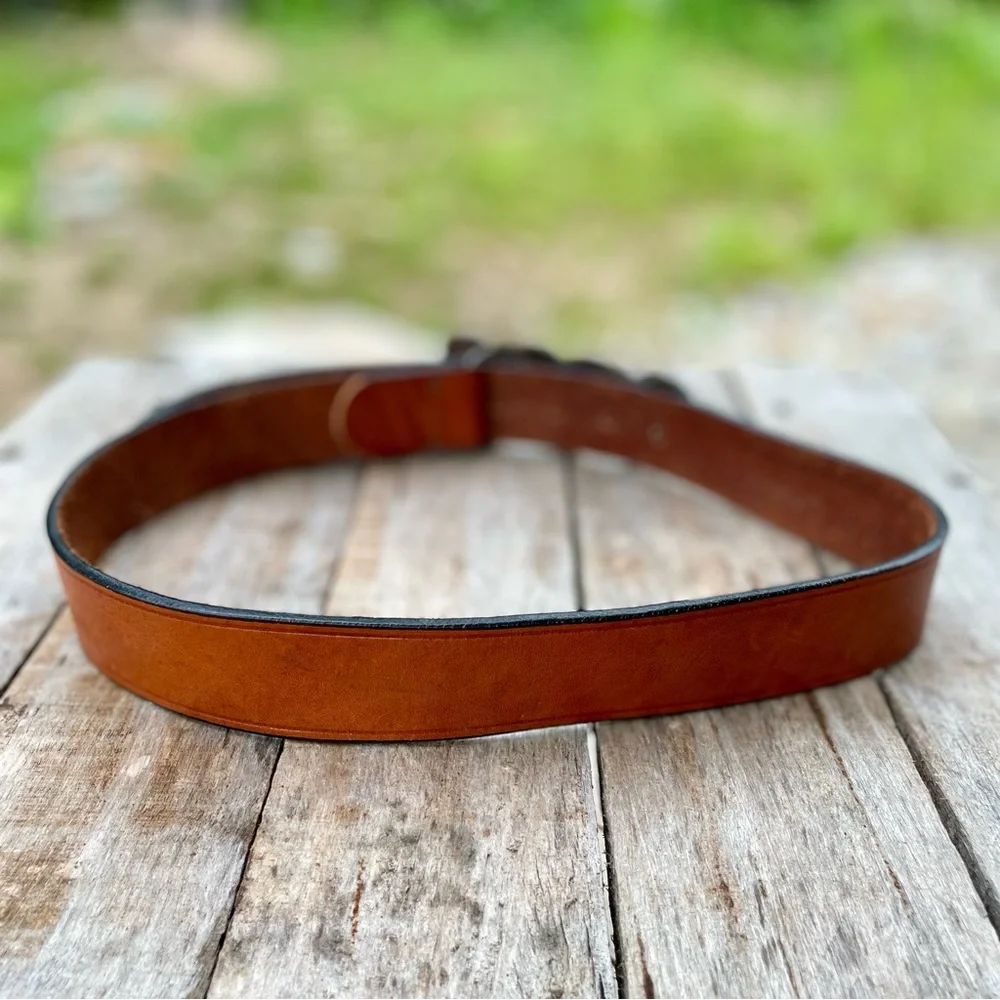 Vintage Tano leather made in Spain metal heart buckle belt - Picture 7 of 10